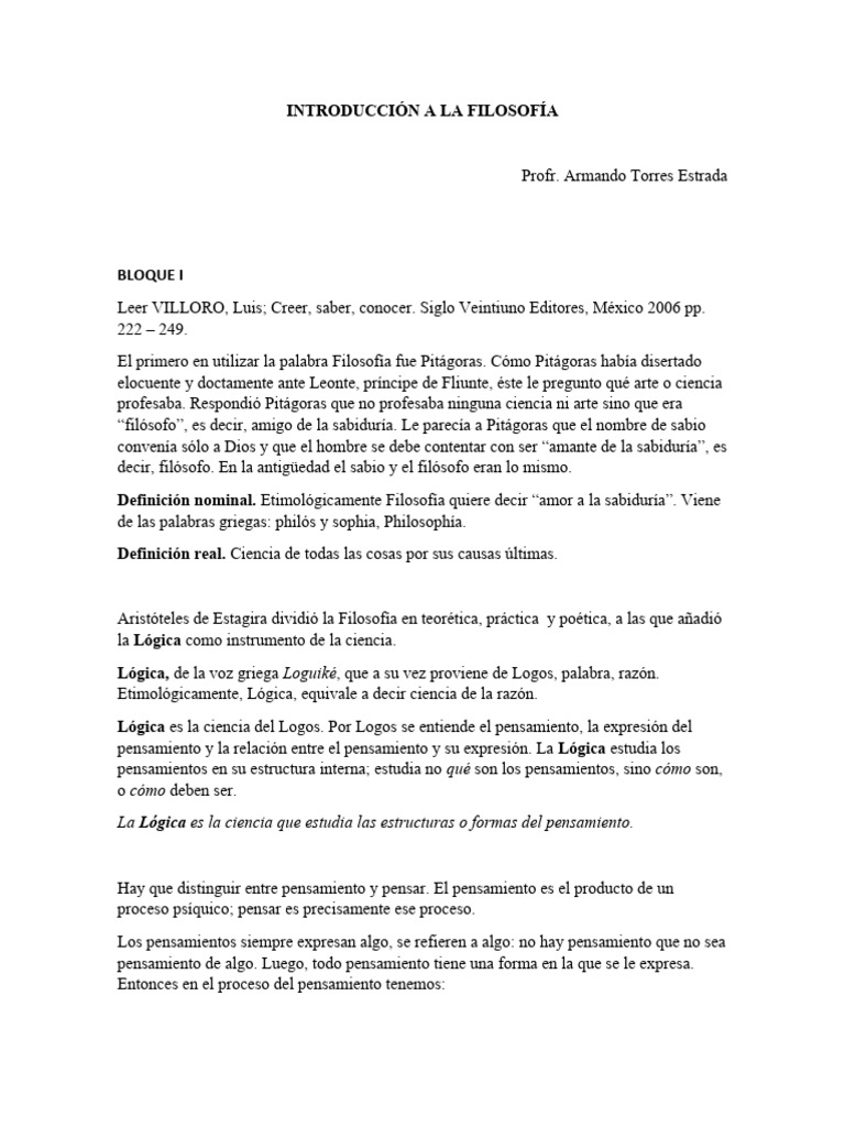 INTRODUCCIÓN A LA FILOSOFÍA, Silogismo | PDF | Filosofía