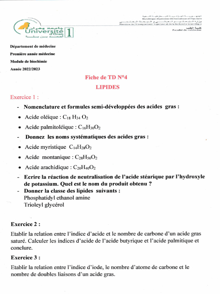 Nomenclature et indices des acides gras PDF — free download