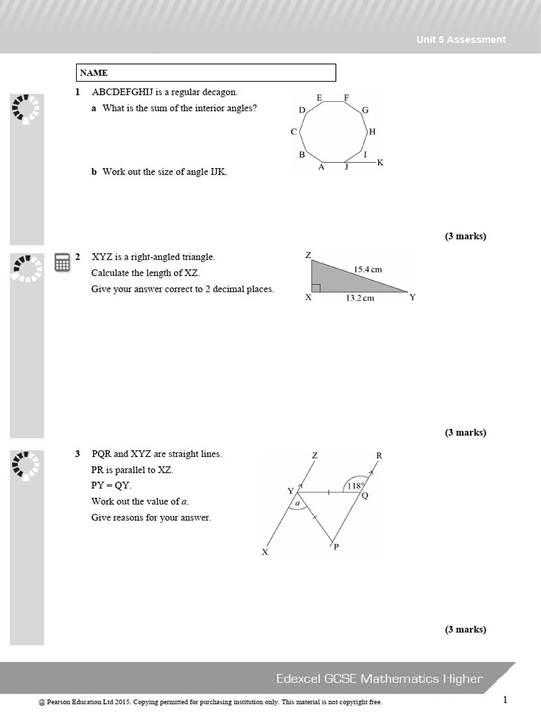 4.5.2023 Unit - 05 - Assessment - H | PDF | Triangle | Elementary ...