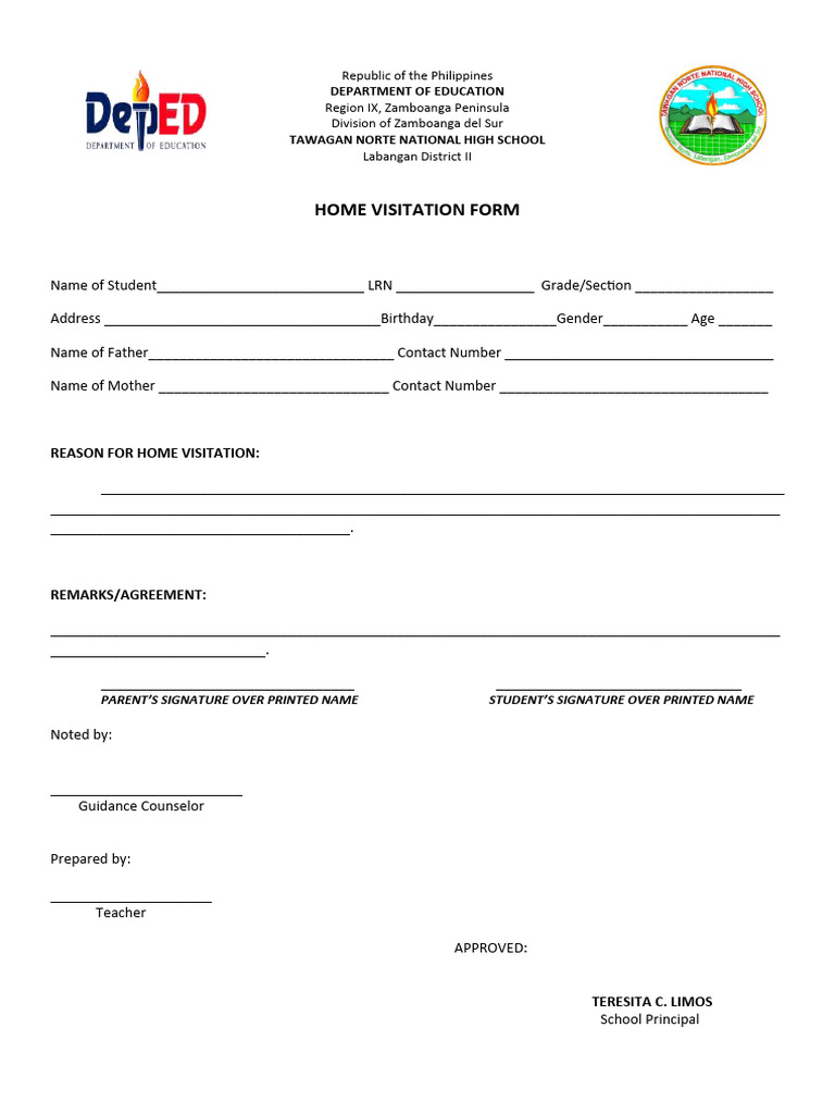 Home Visit Template PDF