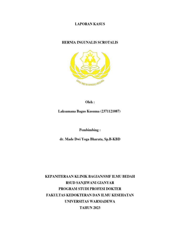 Laporan kasus hernia ingunalis scrotalis pdf