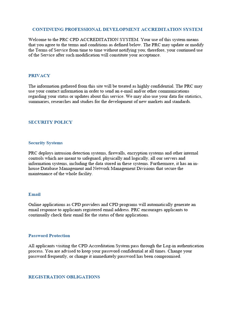 Continuing Professional Development Accreditation System | PDF ...