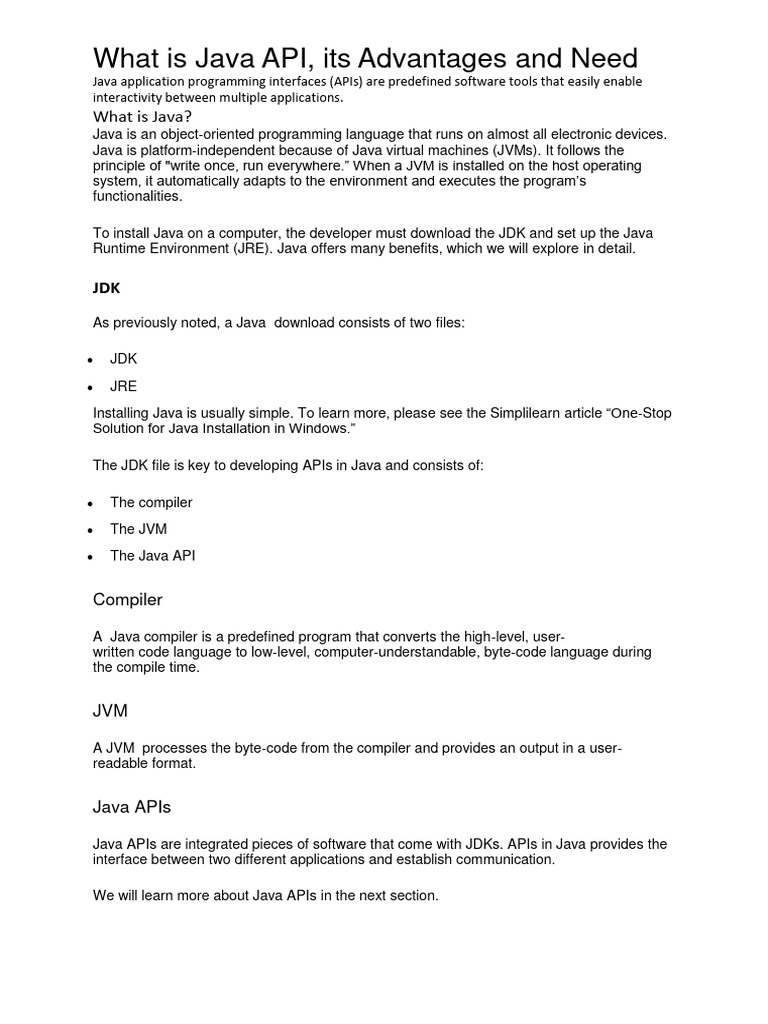What is Java API | PDF | Representational State Transfer | Java ...