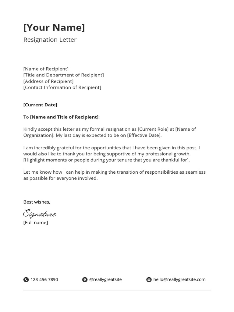 Resignation Notice Template | PDF
