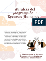 Naturaleza Del Programa de Recursos Humanos