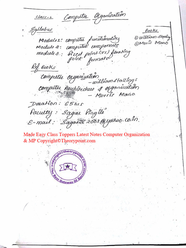 1 - CO - Made Easy Class Latest Notes | PDF