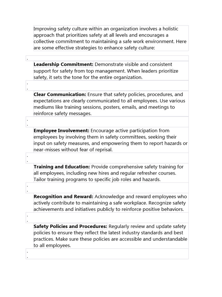 Enhancing Workplace Safety Culture | PDF | Safety | Business