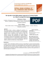 The Specifics of The Differentiated Approach in Teaching English in A Mixed Learning Environment