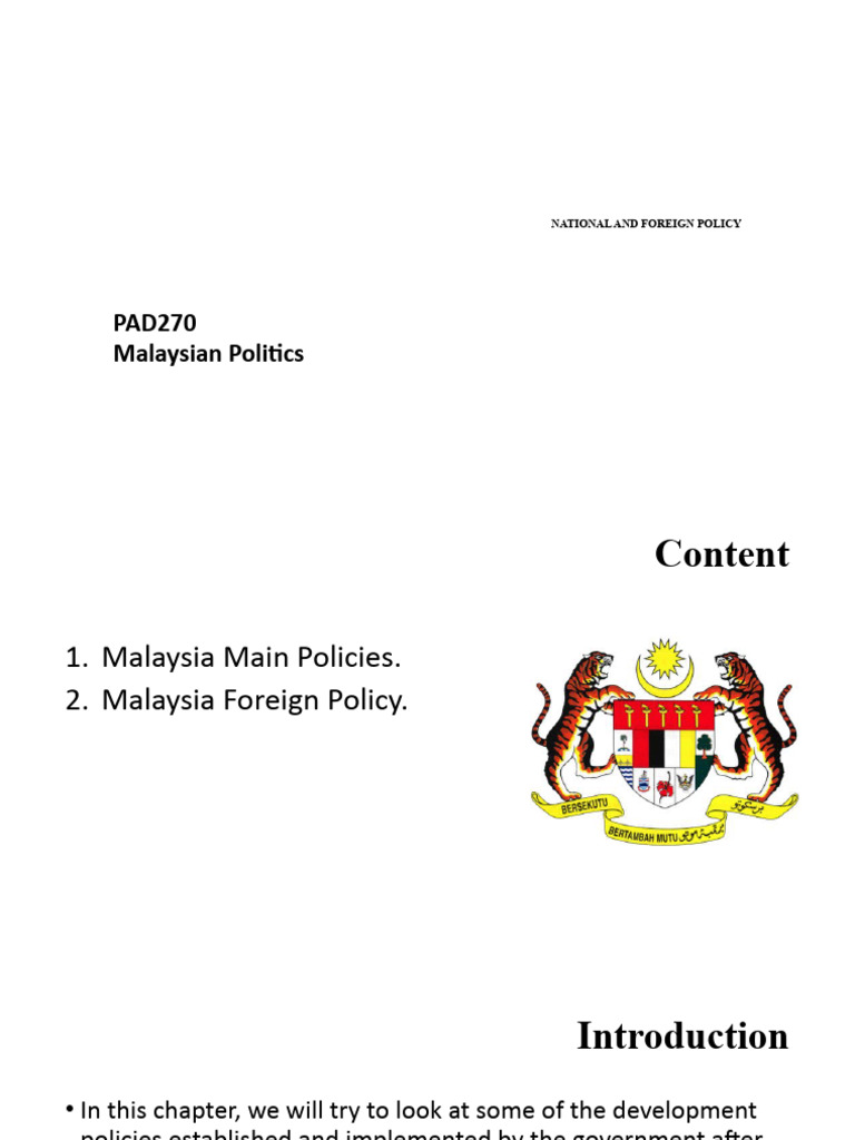 6 National Foreign Policy Pdf Economic Growth Malaysia