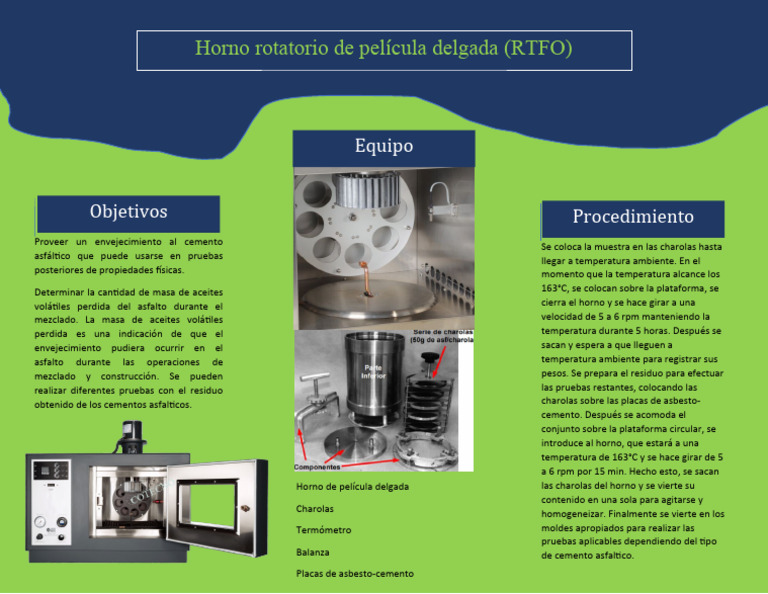 Procedimiento RTFO para Cemento Asfáltico | PDF | Cemento | Temperatura