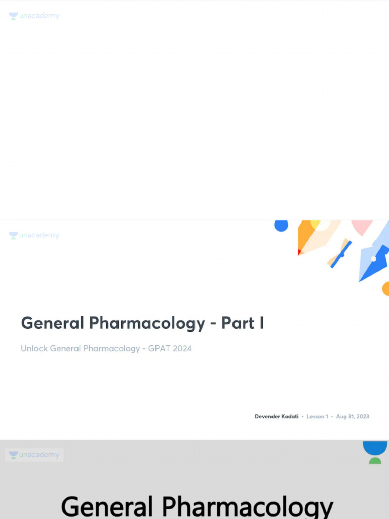 General Pharmacology - Part I With Anno 1697350671466 | PDF