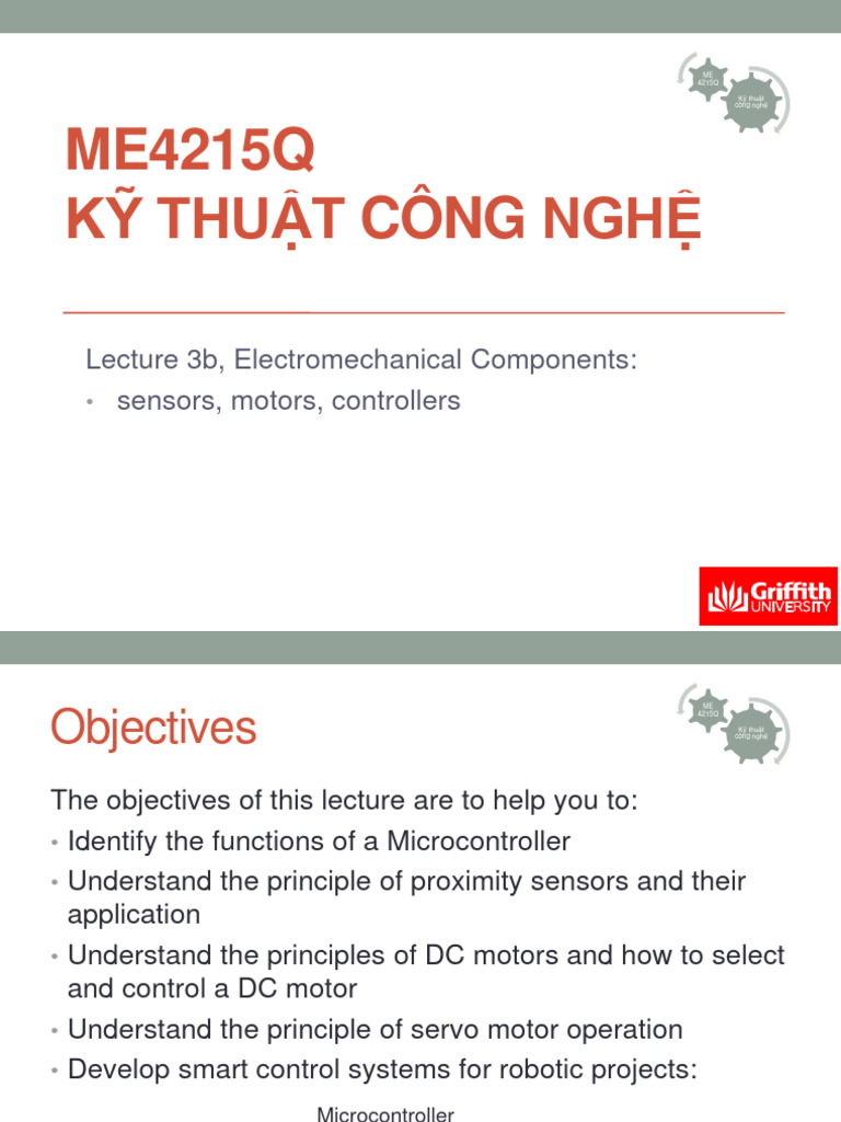 Lecture 3b Mechatronics Hardware PDF Electric Motor Sensor