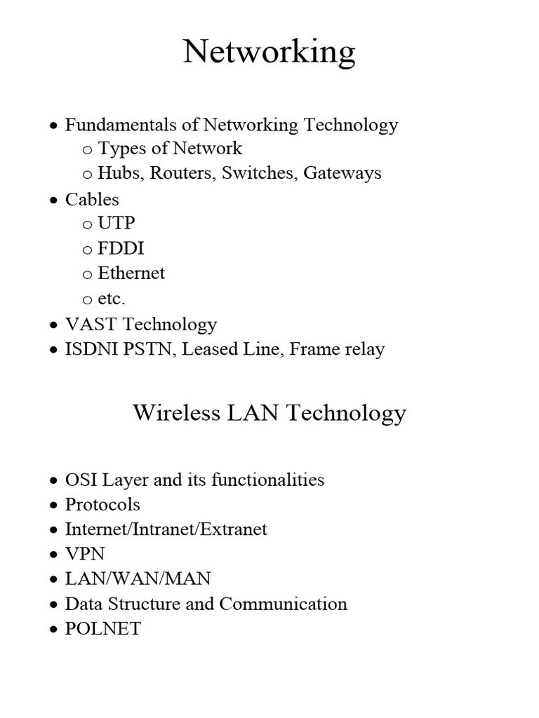 Networking and wireless lan technology pdf