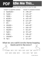 Scientific Notation Winter Riddles Master