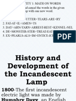 History and Development of Incandescent Lamp