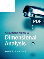 A Student's Guide To Dimensional Analysis (Don S. Lemons)