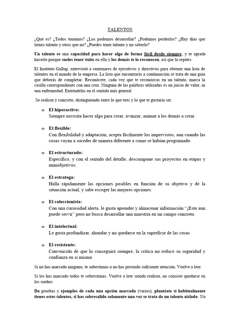 Talentos | PDF