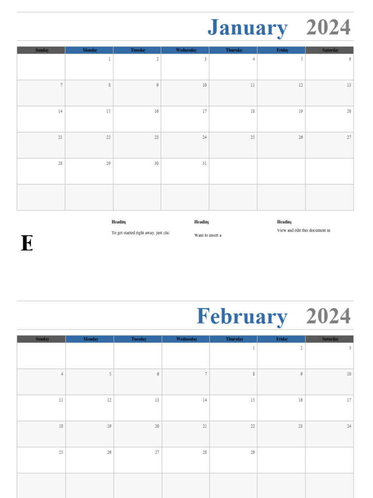 Sundays in 2024 Calendar | PDF
