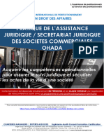 Formation en Secrétariat Juridique Des Sociétés Commerciales OHADA
