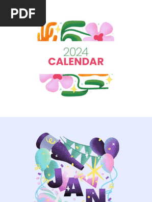 Colorful Illustration 2024 Calendar