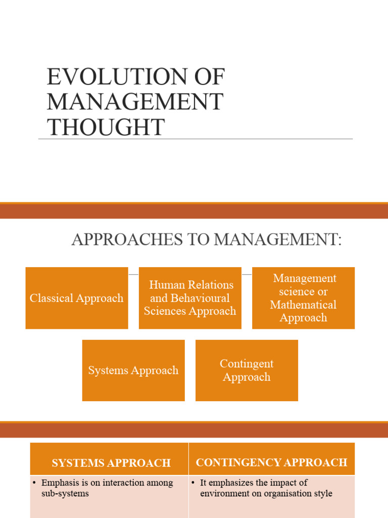 Evolution of Management Thought | PDF | Science | System