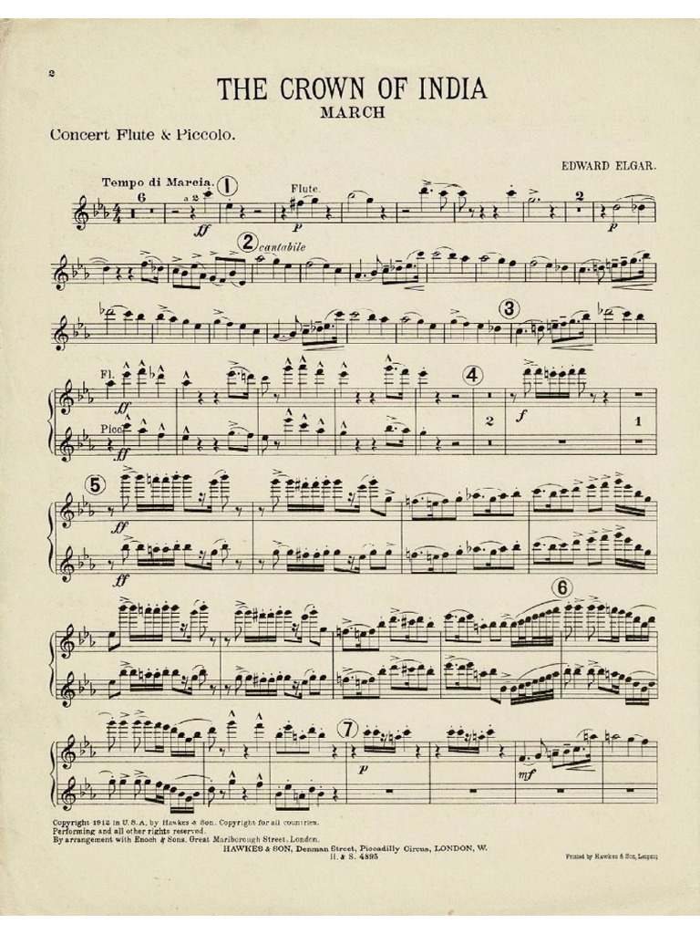 Elgar Crown of India March Parts | PDF