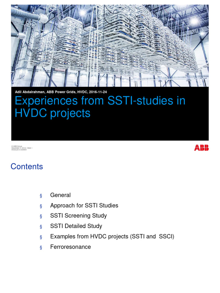 SSTI Studies in HVDC Projects | PDF