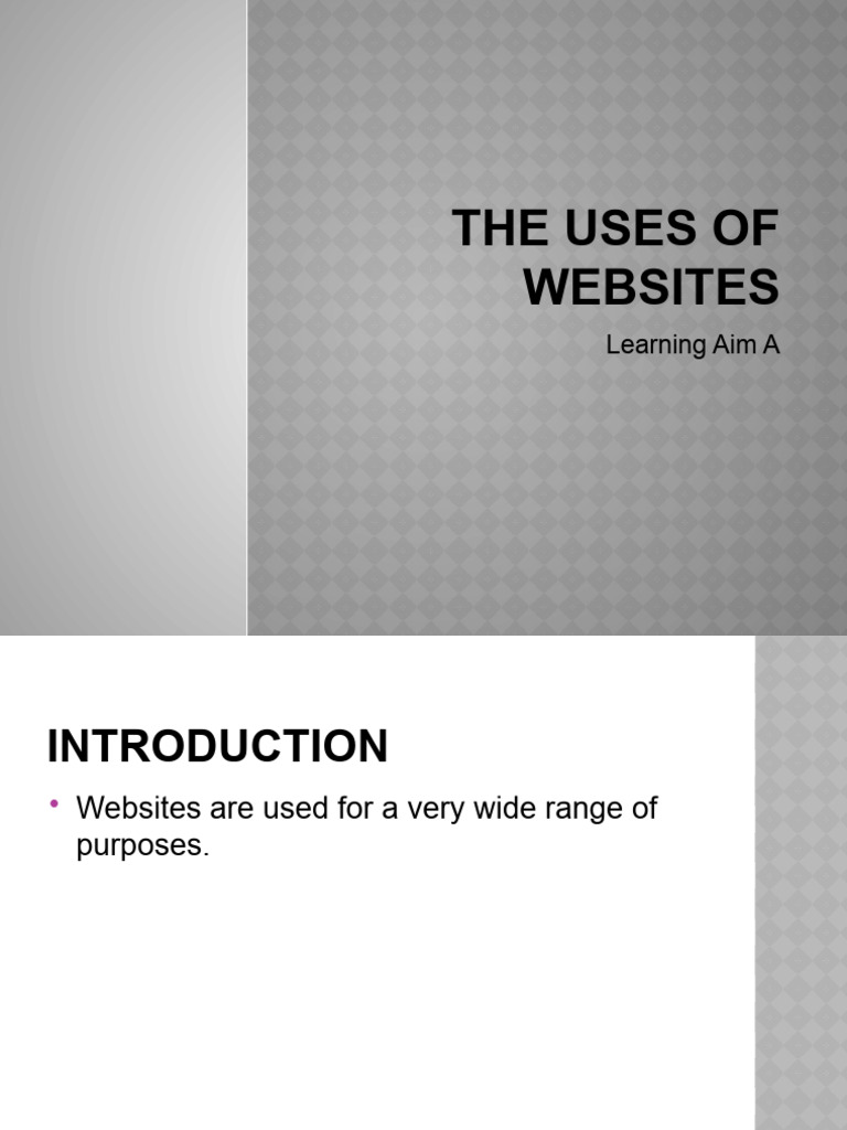 The Uses of Websites | PDF | Internet | Instant Messaging
