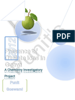 Presence of Oxalate Ions in Guava Chemis