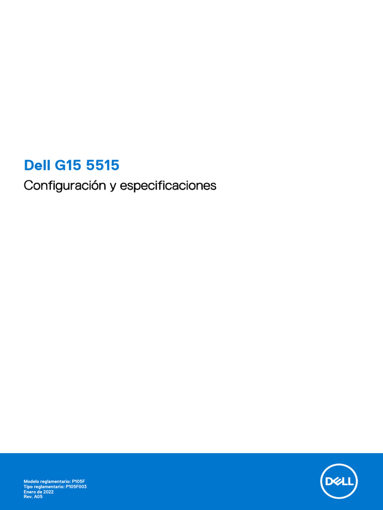 Especificaciones Dell G15 5515 | PDF | USB | Ieee 802.11