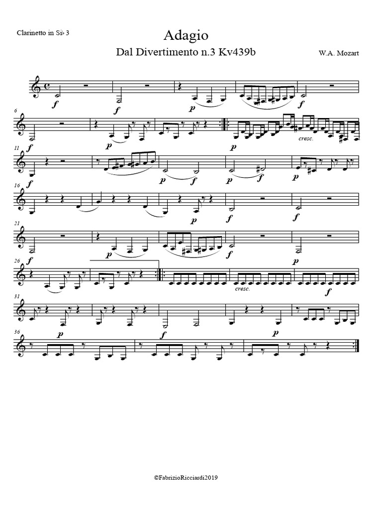 Mozart_ Divertimento n_3_ADAGIO 3 PDF