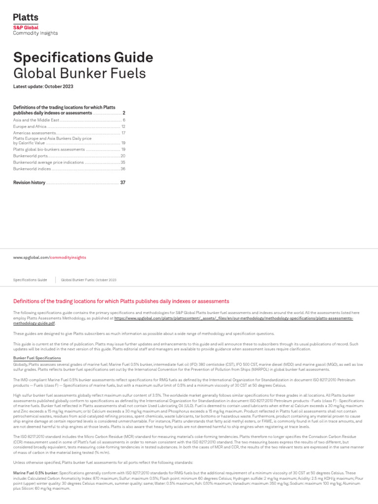 Bunker Fuel Specification Chart – PFPNLN