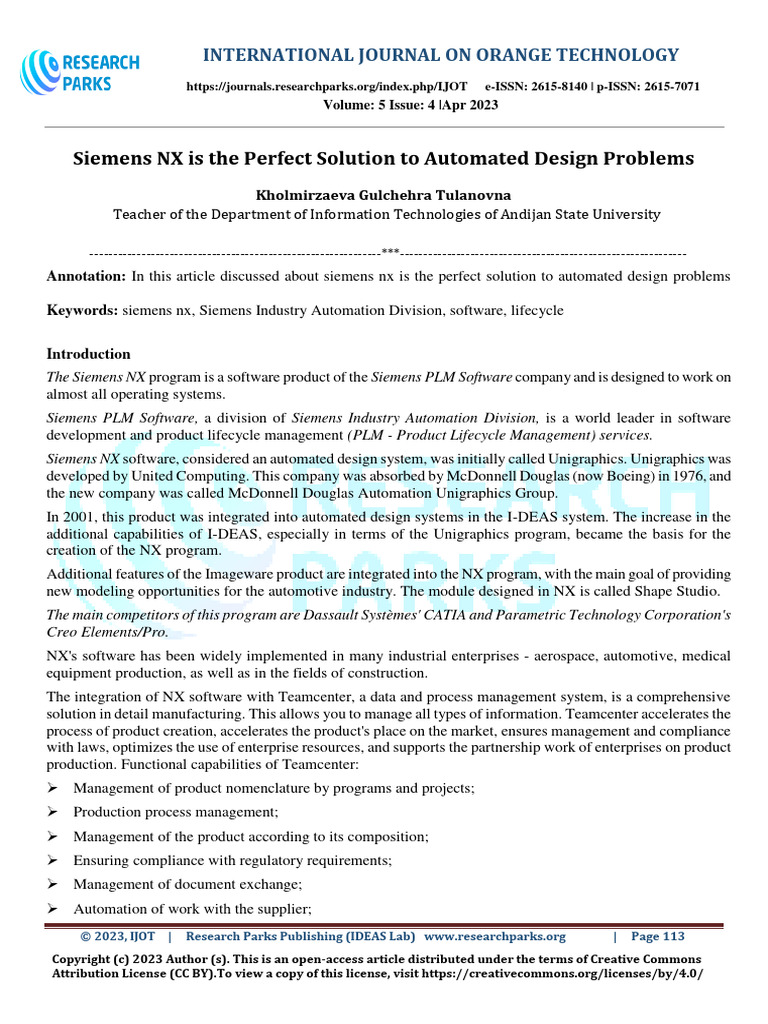 Siemens NX Is The Perfect Solution To Automated Design Problems | PDF ...