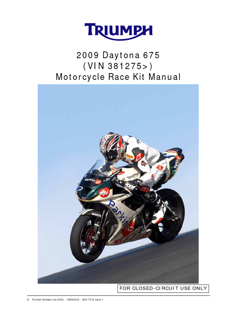Daytona 675 Race Manual 2009 | PDF