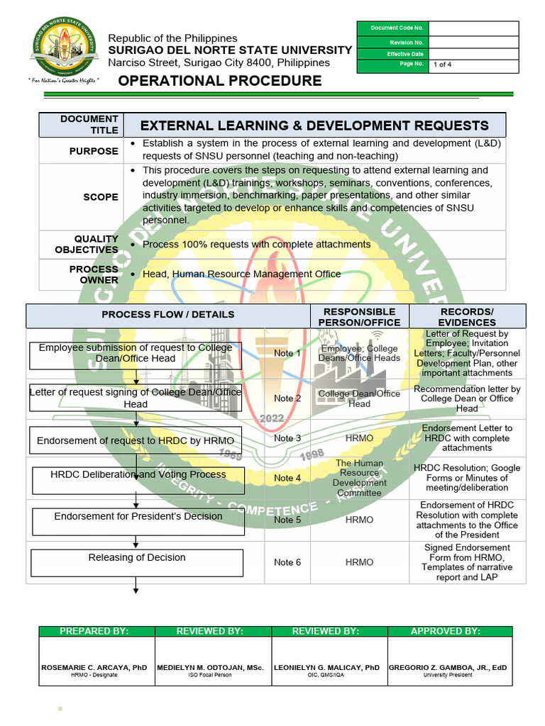 External Learning & Development Requests | PDF | Government
