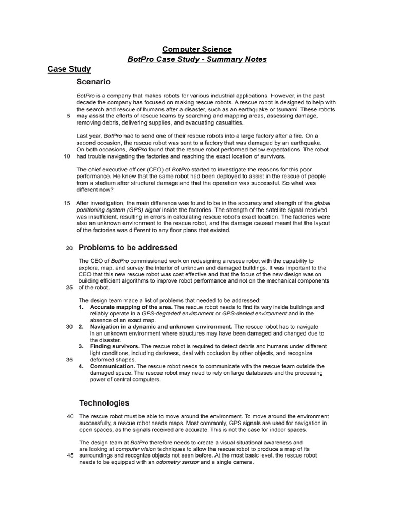 BotPro Rescue Robot Case Study 2025 | PDF | Lidar | Computer Vision