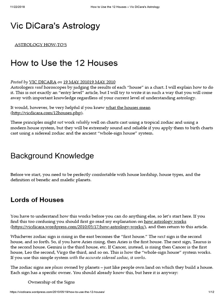 how-to-use-the-12-houses-vic-dicara-s-astrology-download-free-pdf
