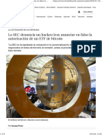 La SEC Denuncia Un Hackeo Tras Anunciar en Falso La Autorización de Un ETF de Bitcoin