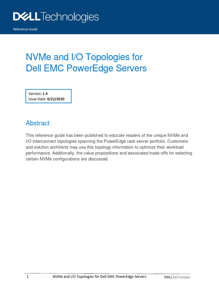 Common Dellemc Nvme Io Topologies Poweredge | PDF | Electronics ...
