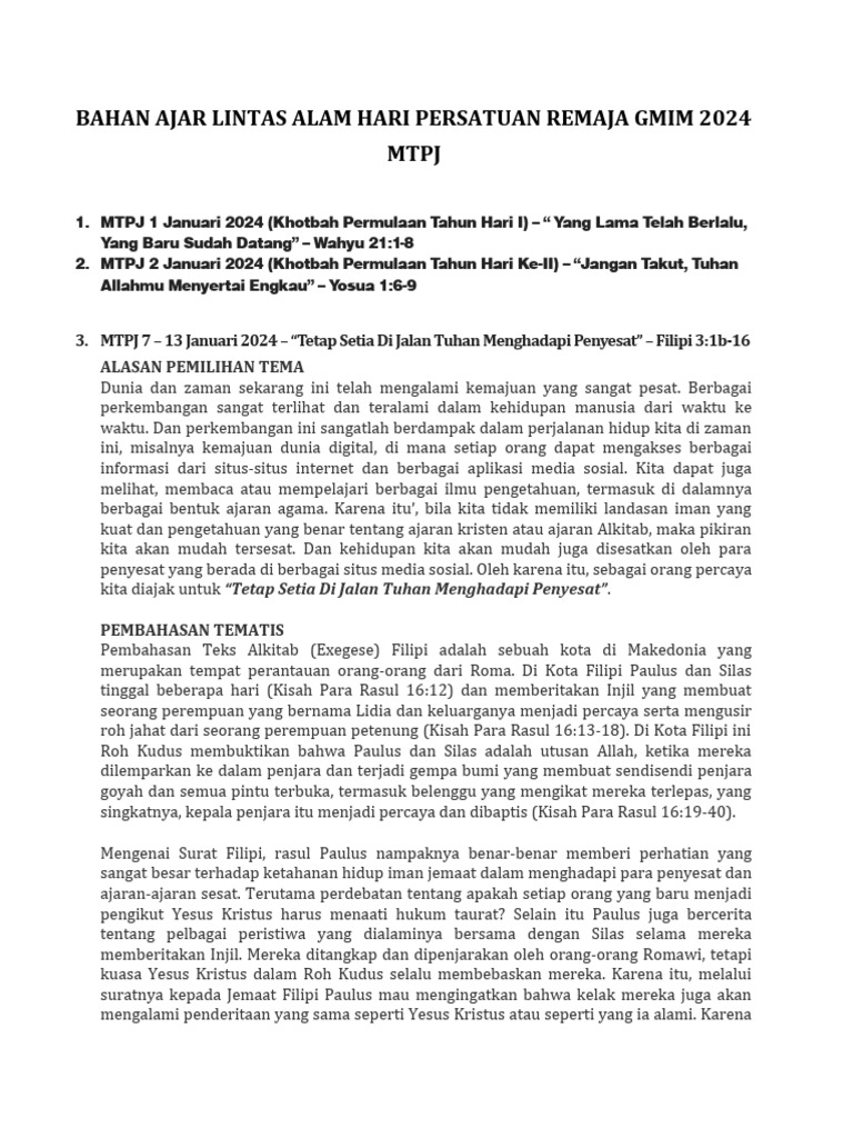 MTPJ BAHAN AJAR LINTAS ALAM HARI PERSATUAN REMAJA GMIM 2024 PDF