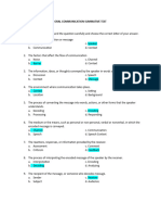 Oral Communication Summative Test Answer Key