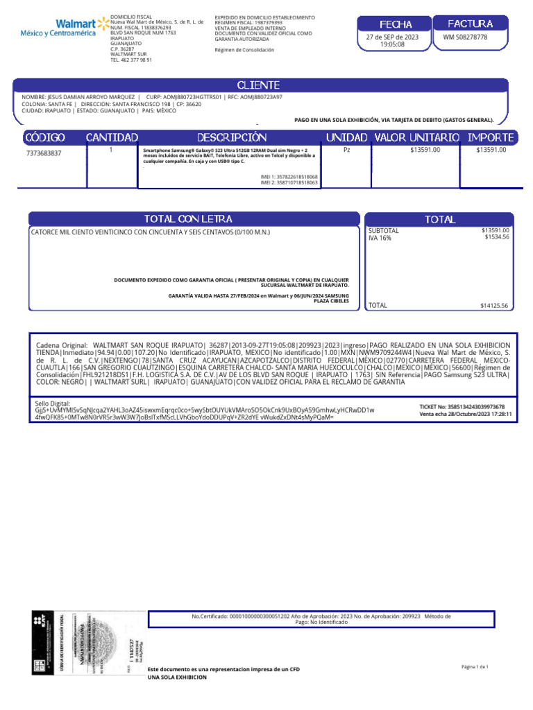 163163180-Factura-Walmart - PDF 20240107 162226 0000 | PDF ...