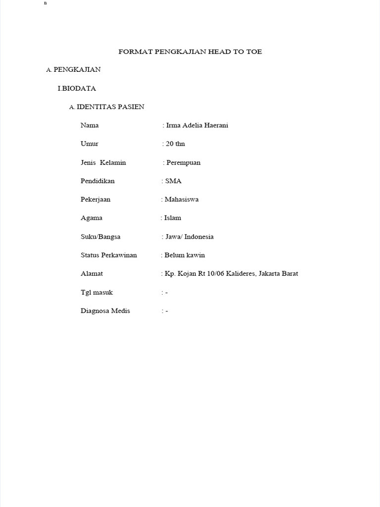 Pdf Format Pengkajian Head To Toe Compress Pdf