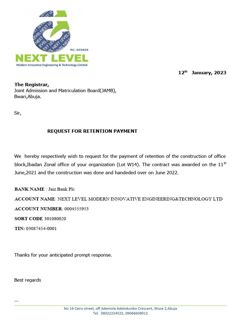 Retention Letter PDF