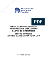 Manual de Normas, Rotinas e POP - S de Enfermagem Do CENTRO CIRÚRGICO DA REDE HORA CERTA LAPA - 08.07.2021