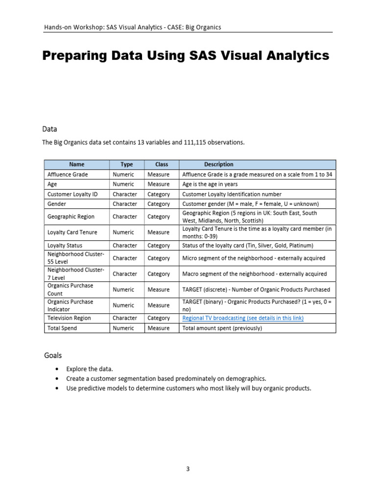 Big Organics Data Analysis Workshop | PDF | Analytics | Regression Analysis