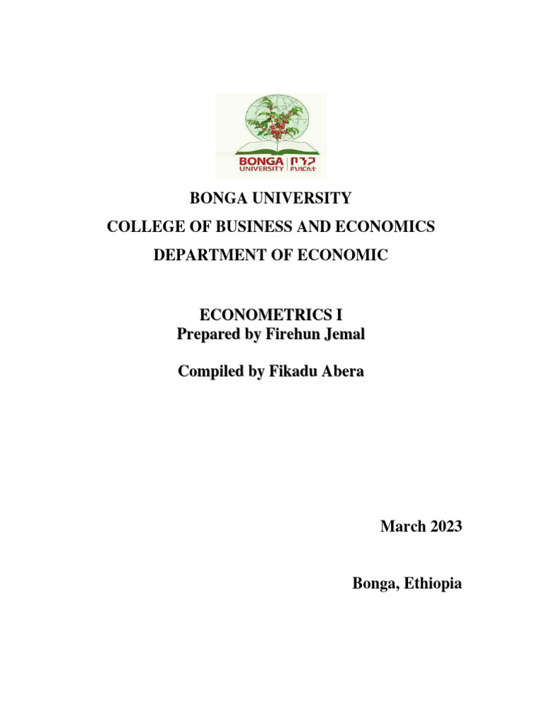 Econometrics: Concepts and Analysis Guide | PDF | Ordinary Least ...