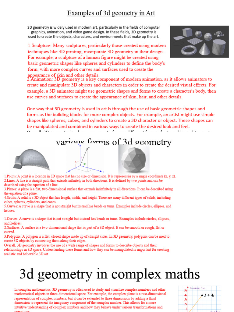 3D Geometry Applications in Art | PDF | Shape | Geometry