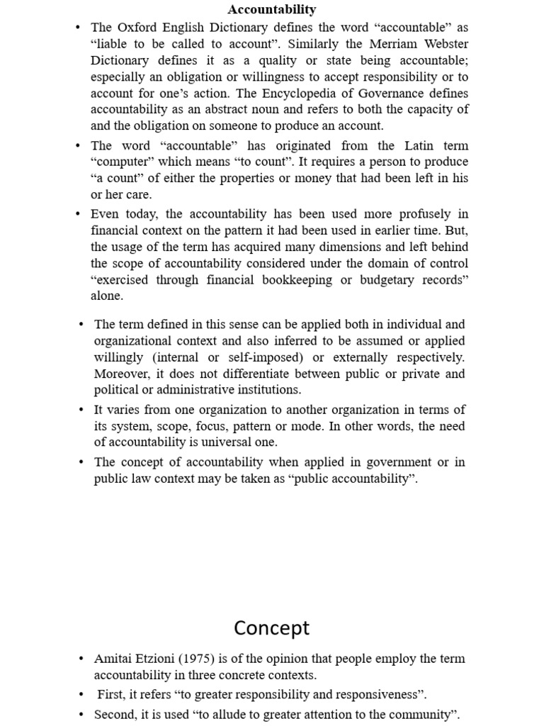 Accountability And Responsibility Pdf Accountability Political