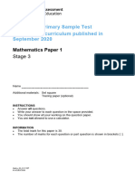 Mathematics Stage 3 Sample Paper 1